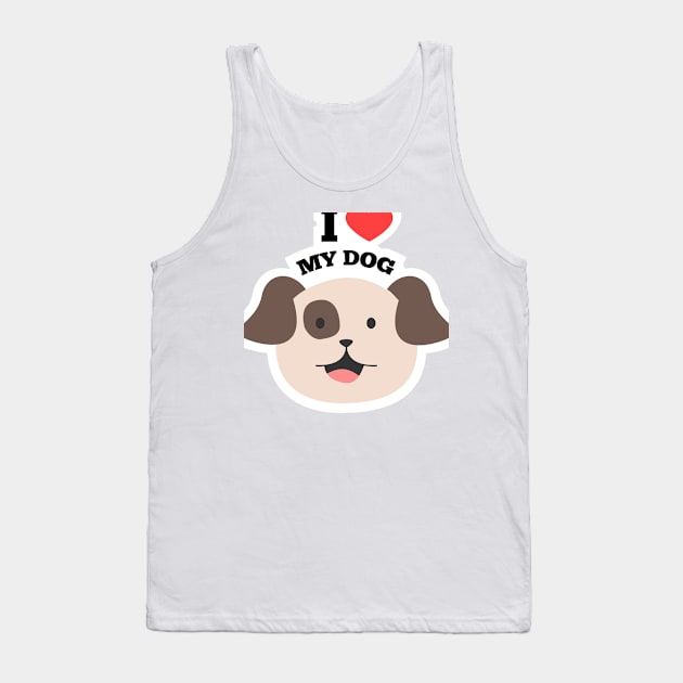 I Love My Dog Cartoon Tank Top by tudtoojung